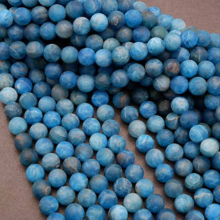 Blue Apatite · Matte · Round · 6mm, 8mm, 10mm, Tejas Beads, Beads