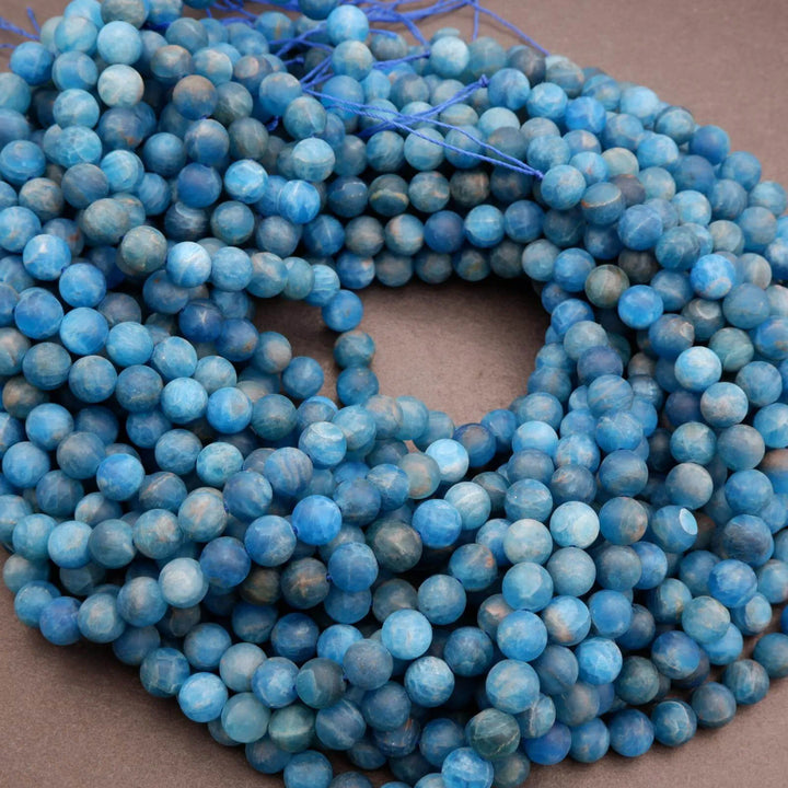 Blue Apatite · Matte · Round · 6mm, 8mm, 10mm, Tejas Beads, Beads