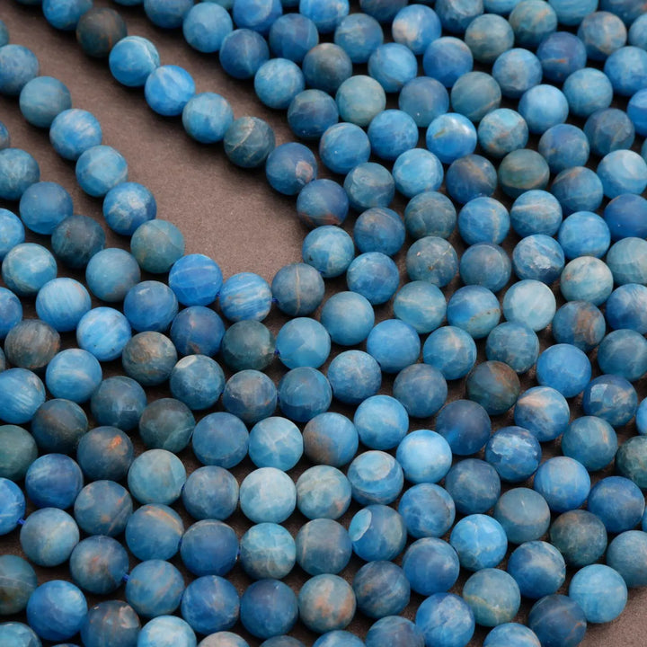 Blue Apatite · Matte · Round · 6mm, 8mm, 10mm, Tejas Beads, Beads
