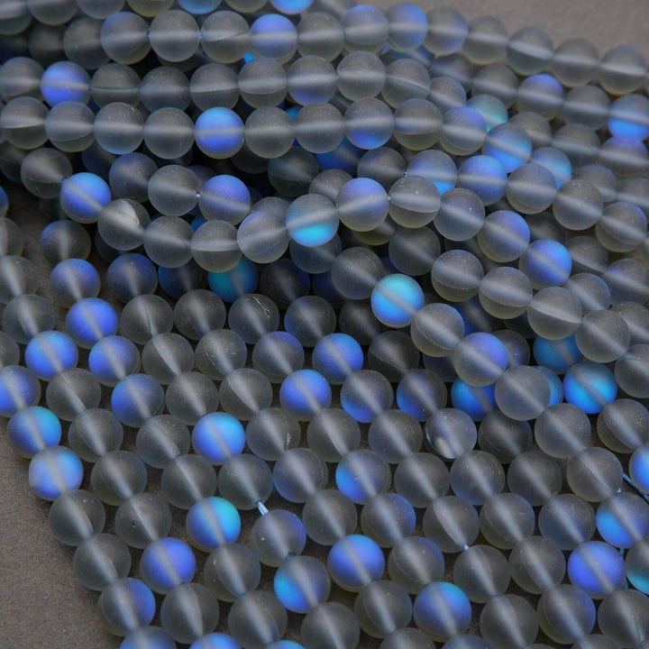 Grey Mystic Aura (syn) · Matte · Round · 6mm, 8mm, 10mm **CLEARANCE**, Tejas Beads, Beads