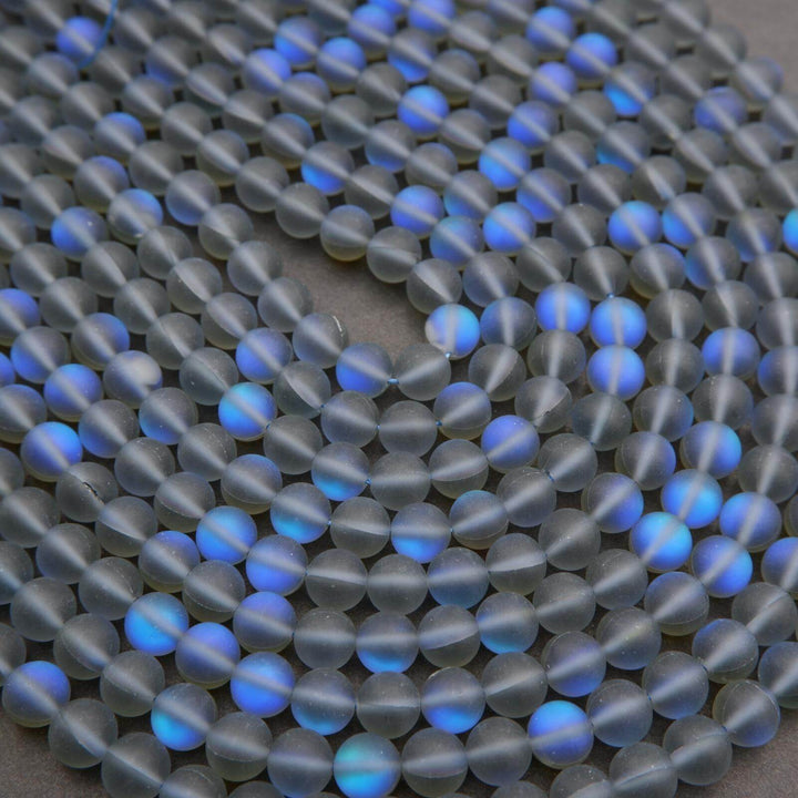 Grey Mystic Aura (syn) · Matte · Round · 6mm, 8mm, 10mm **CLEARANCE**, Tejas Beads, Beads