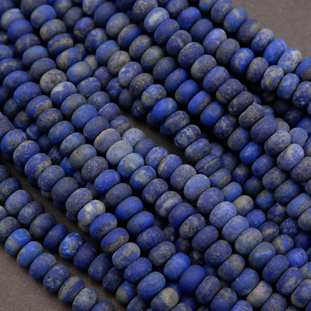 Matte finish blue lapis lazuli beads.