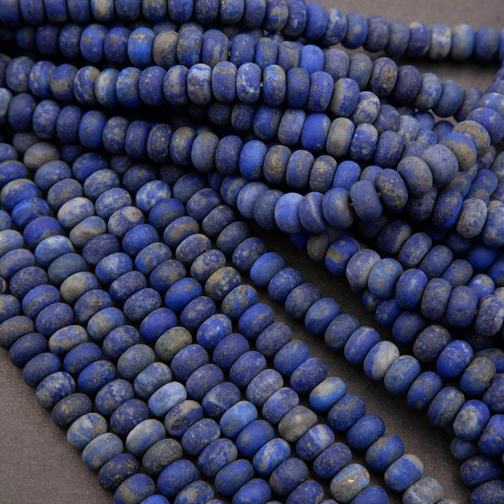Matte finish blue lapis lazuli beads.