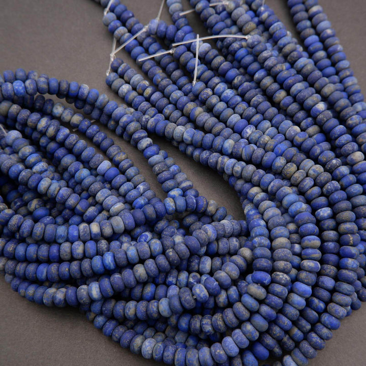 Matte finish blue lapis lazuli beads.