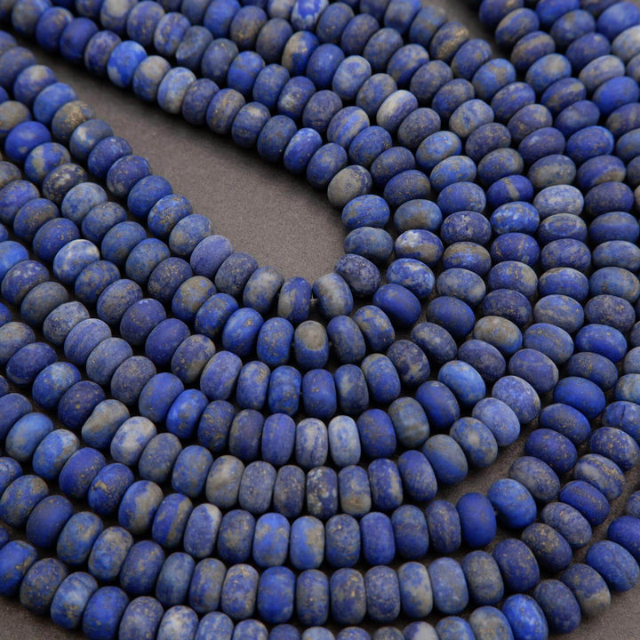 Matte finish blue lapis lazuli beads.