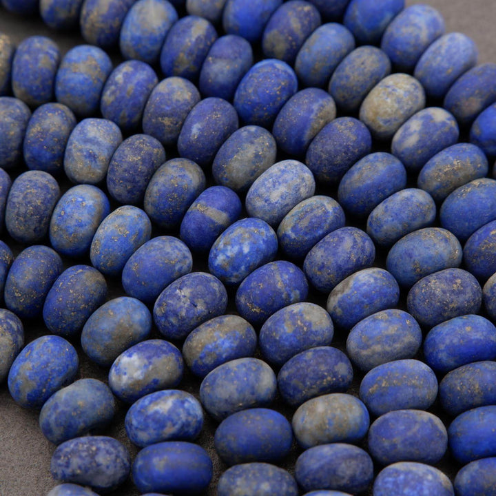 Matte finish blue lapis lazuli beads.