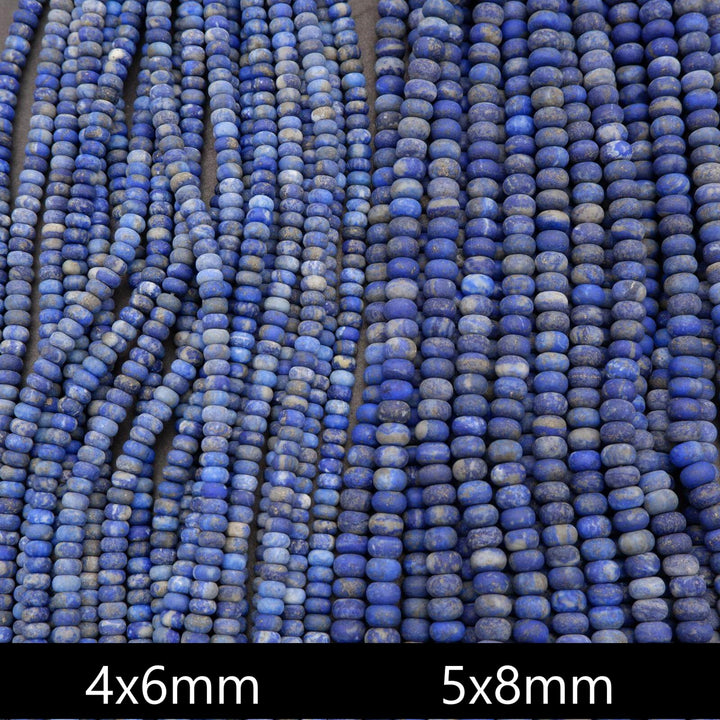 Matte finish blue lapis lazuli beads.