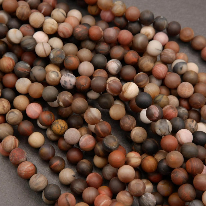 Petrified Wood · Matte · Round · 4mm, 6mm, 8mm, 10mm, Tejas Beads, Beads