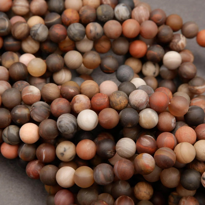 Petrified Wood · Matte · Round · 4mm, 6mm, 8mm, 10mm, Tejas Beads, Beads