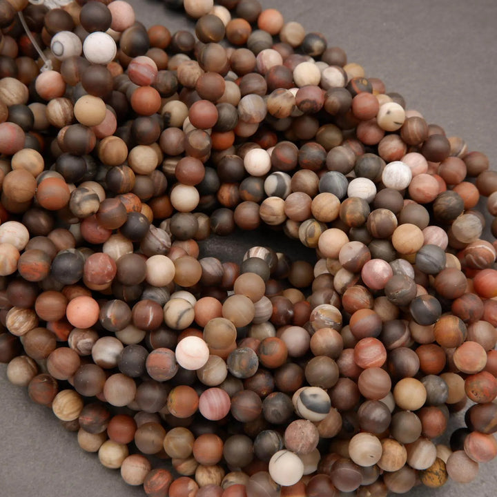 Petrified Wood · Matte · Round · 4mm, 6mm, 8mm, 10mm, Tejas Beads, Beads