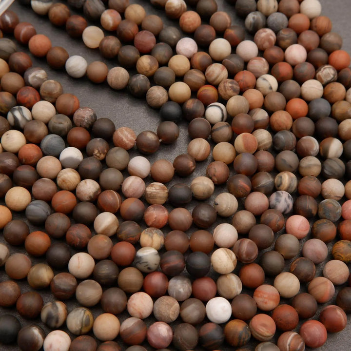 Petrified Wood · Matte · Round · 4mm, 6mm, 8mm, 10mm, Tejas Beads, Beads