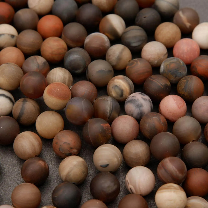 Petrified Wood · Matte · Round · 4mm, 6mm, 8mm, 10mm, Tejas Beads, Beads