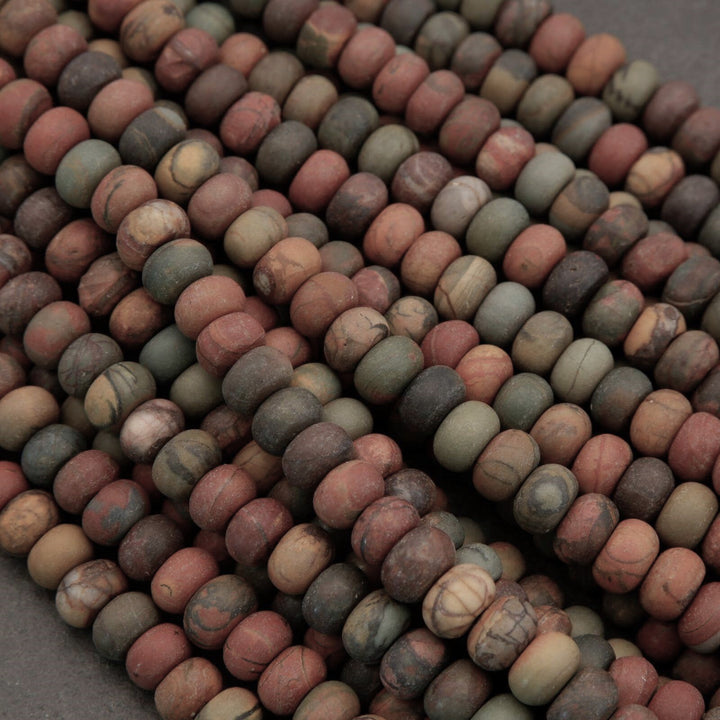 Red Creek Jasper · Matte · Rondelle · 5x8mm, Tejas Beads, Beads