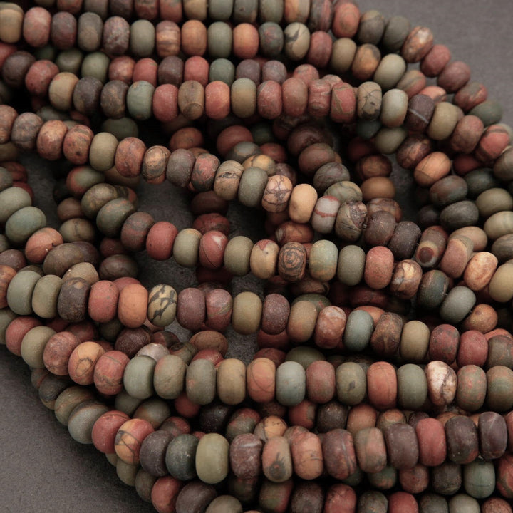 Red Creek Jasper · Matte · Rondelle · 5x8mm, Tejas Beads, Beads
