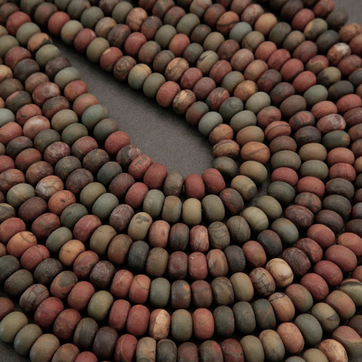 Red Creek Jasper · Matte · Rondelle · 5x8mm, Tejas Beads, Beads