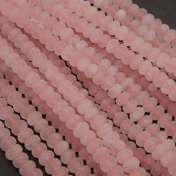 Rose Quartz · Matte · Rondelle · 6mm, 8mm, Tejas Beads, Beads