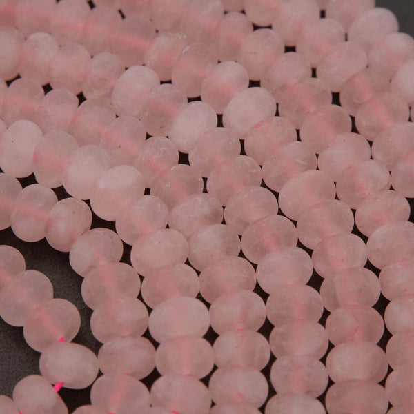 Rose Quartz · Matte · Rondelle · 6mm, 8mm, Tejas Beads, Beads