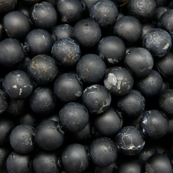 Matte black tourmaline beads.