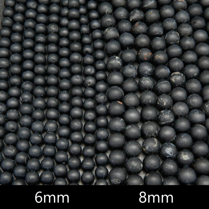 Matte black tourmaline beads.