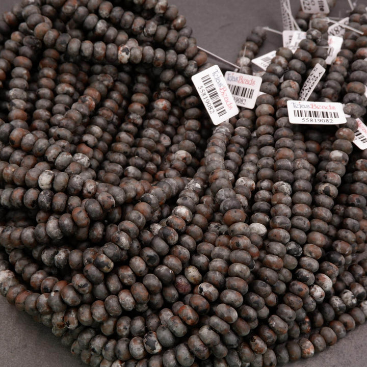 Matte Yooperlite beads highlighting natural color variation