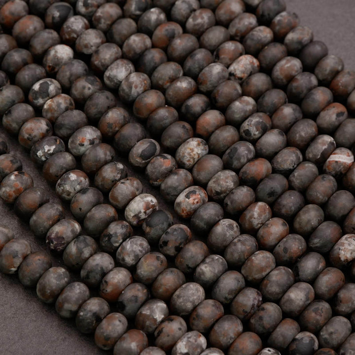 Strands of matte Yooperlite beads with soft, non-glossy finish