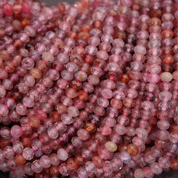 Close-up of pink and red beads