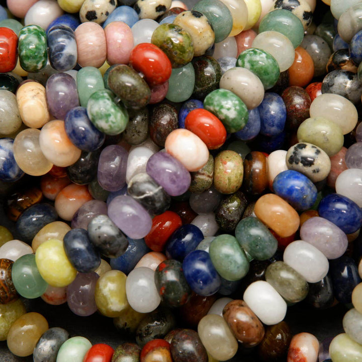 Multicolor mixed gemstone beads.