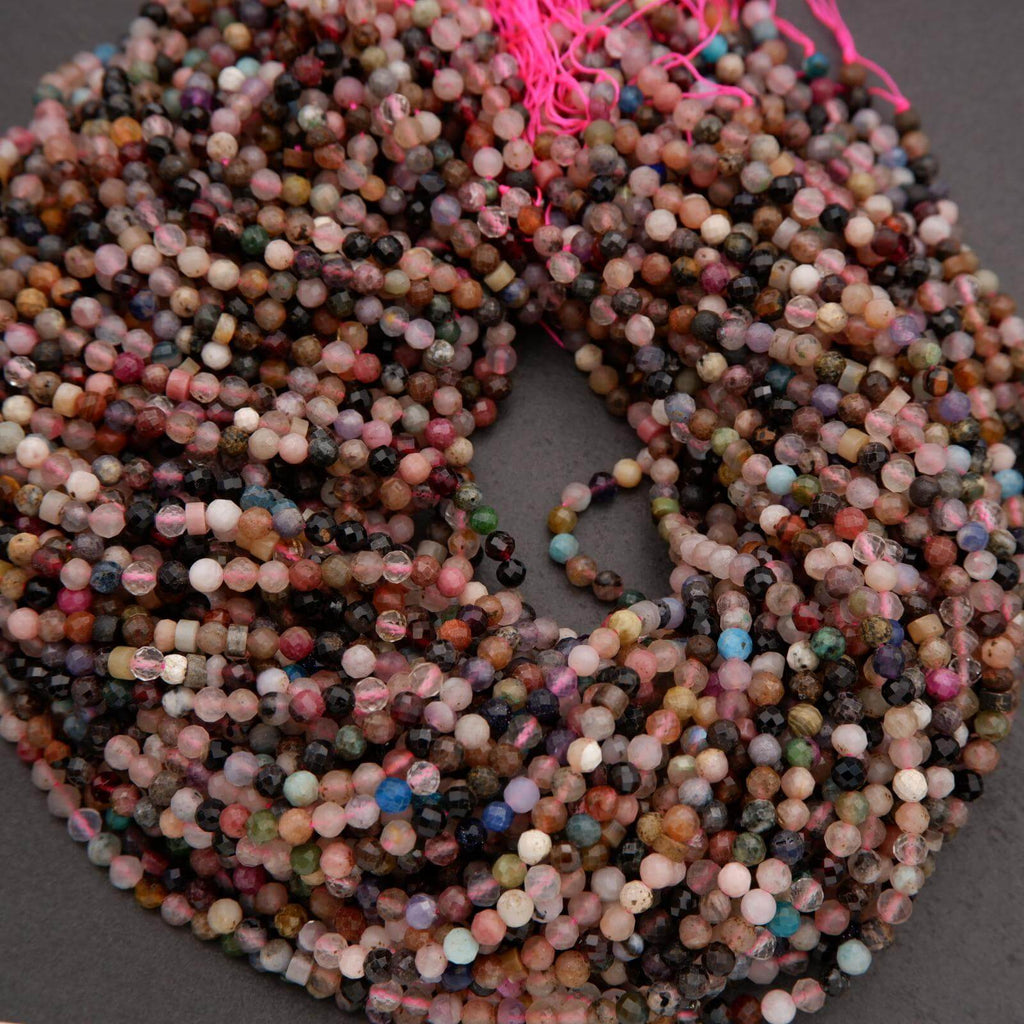 Multicolored bead string on a dark background