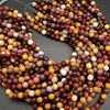 Yellow and brick red mookaite beads.