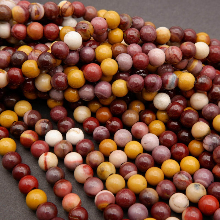 Australian Mookaite Jasper · Smooth · Round · 6mm, 8mm, 10mm · Large Hole · 1/2 Strand, Tejas Beads, Beads