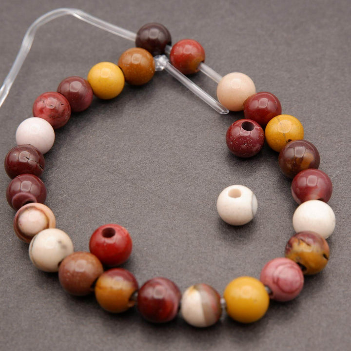 Australian Mookaite Jasper · Smooth · Round · 6mm, 8mm, 10mm · Large Hole · 1/2 Strand, Tejas Beads, Beads