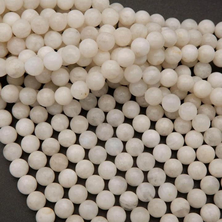 Creamy White Moonstone · Smooth · Round · 6mm, 8mm, 10mm, Tejas Beads, Beads