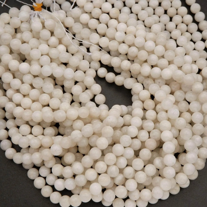 Creamy White Moonstone · Smooth · Round · 6mm, 8mm, 10mm, Tejas Beads, Beads