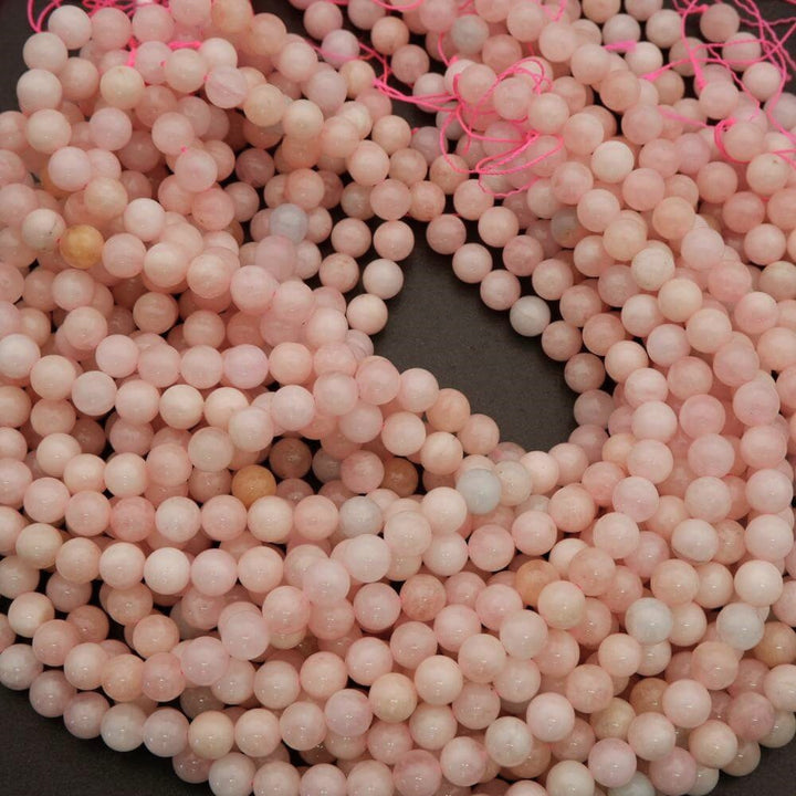 Morganite · Smooth · Round · 8mm, Tejas Beads, Beads