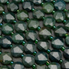 Coin shape green moss agate beads.