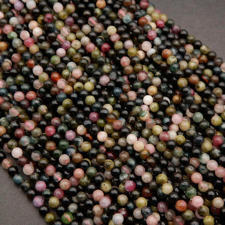 Watermelon Tourmaline · Smooth · Round · 4mm, 5mm, Tejas Beads, Beads