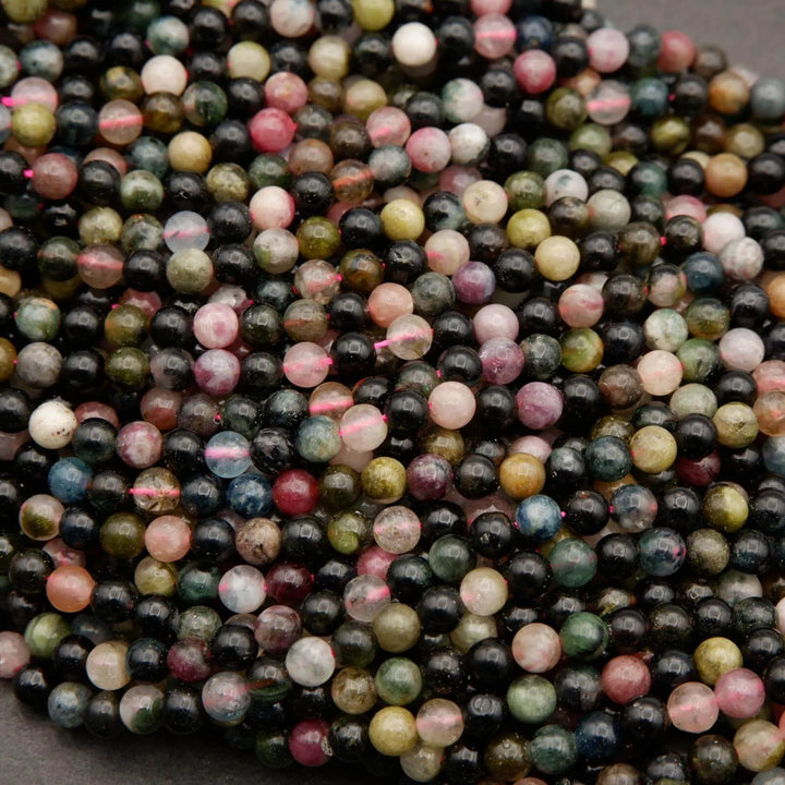 Watermelon Tourmaline · Smooth · Round · 4mm, 5mm, Tejas Beads, Beads