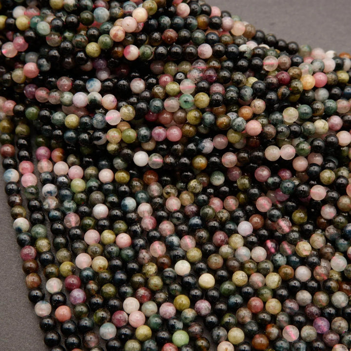 Watermelon Tourmaline · Smooth · Round · 4mm, 5mm, Tejas Beads, Beads