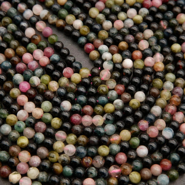 Watermelon Tourmaline · Smooth · Round · 4mm, 5mm, Tejas Beads, Beads
