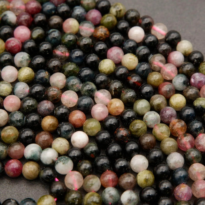 Watermelon Tourmaline · Smooth · Round · 4mm, 5mm, Tejas Beads, Beads