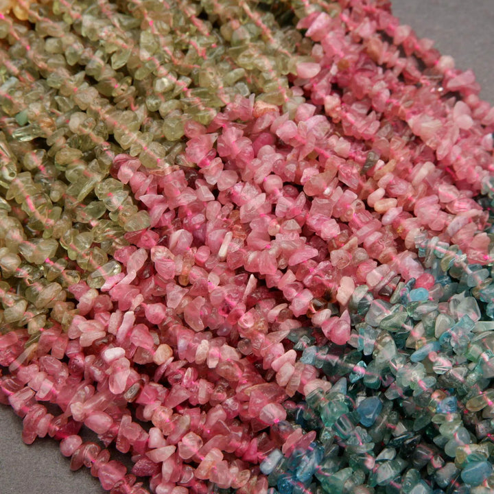 Multicolor Tourmaline · Ombre · Smooth · Freeform Chips · 5mm, Tejas Beads, Beads