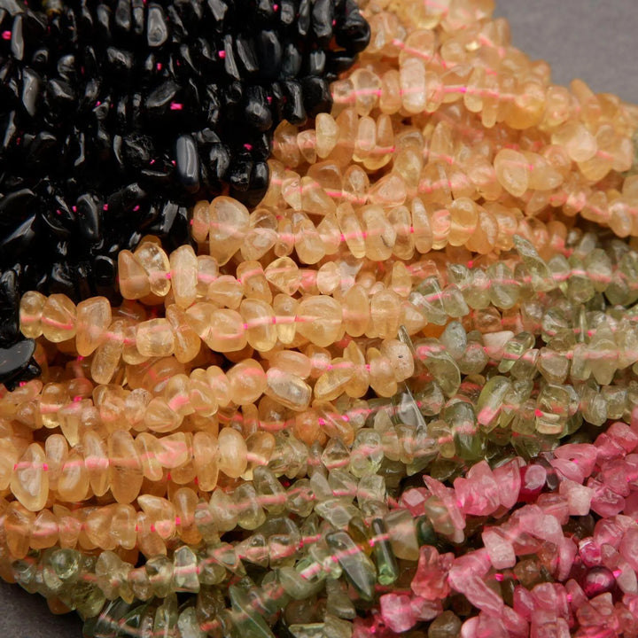 Multicolor Tourmaline · Ombre · Smooth · Freeform Chips · 5mm, Tejas Beads, Beads
