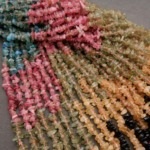 Multicolor Tourmaline · Ombre · Smooth · Freeform Chips · 5mm, Tejas Beads, Beads
