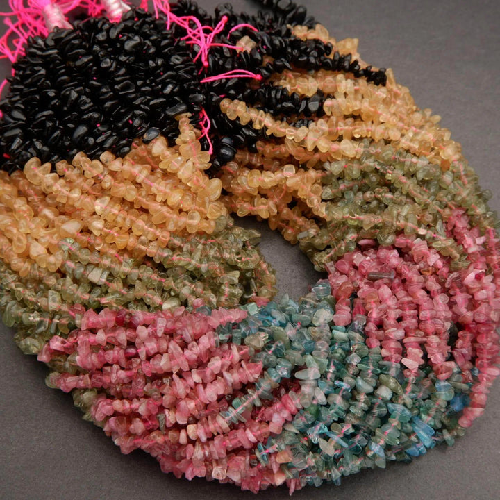 Multicolor Tourmaline · Ombre · Smooth · Freeform Chips · 5mm, Tejas Beads, Beads