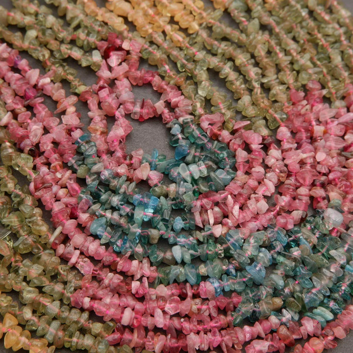 Multicolor Tourmaline · Ombre · Smooth · Freeform Chips · 5mm, Tejas Beads, Beads