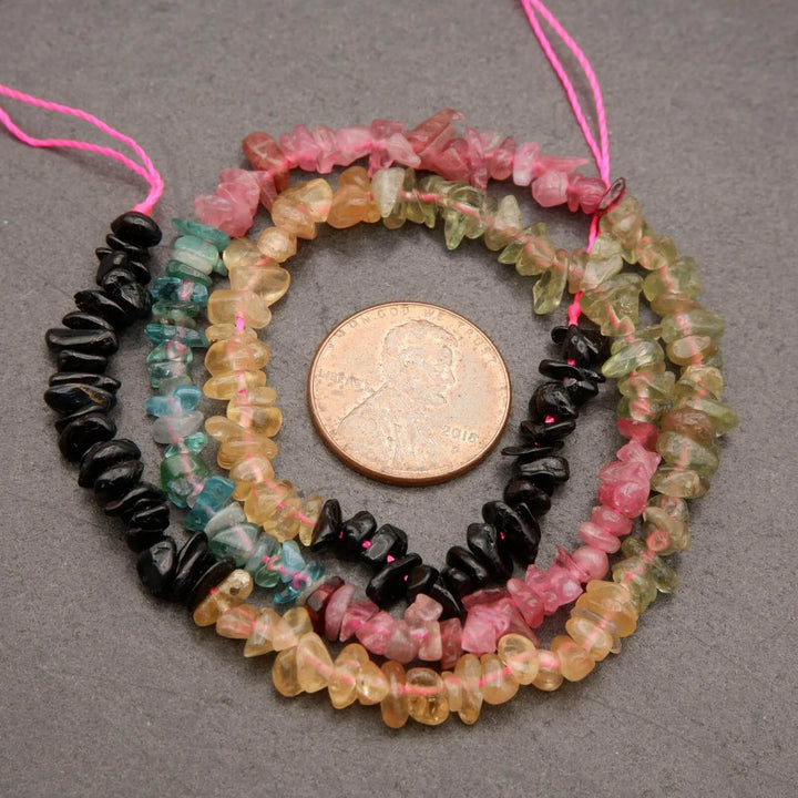 Multicolor Tourmaline · Ombre · Smooth · Freeform Chips · 5mm, Tejas Beads, Beads