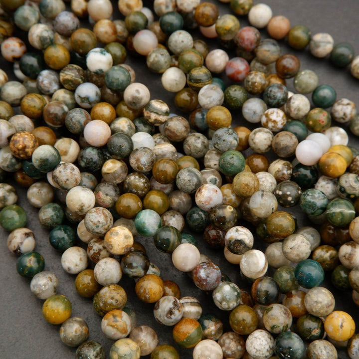 Kambaby Ocean Jasper · Smooth · Round ·  6mm, 8mm, Tejas Beads, Beads