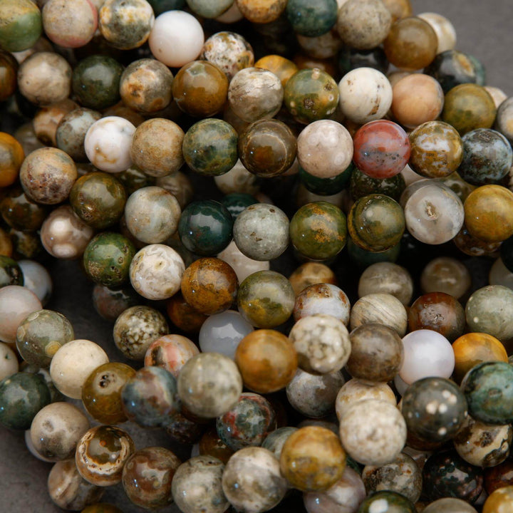 Kambaby Ocean Jasper · Smooth · Round ·  6mm, 8mm, Tejas Beads, Beads