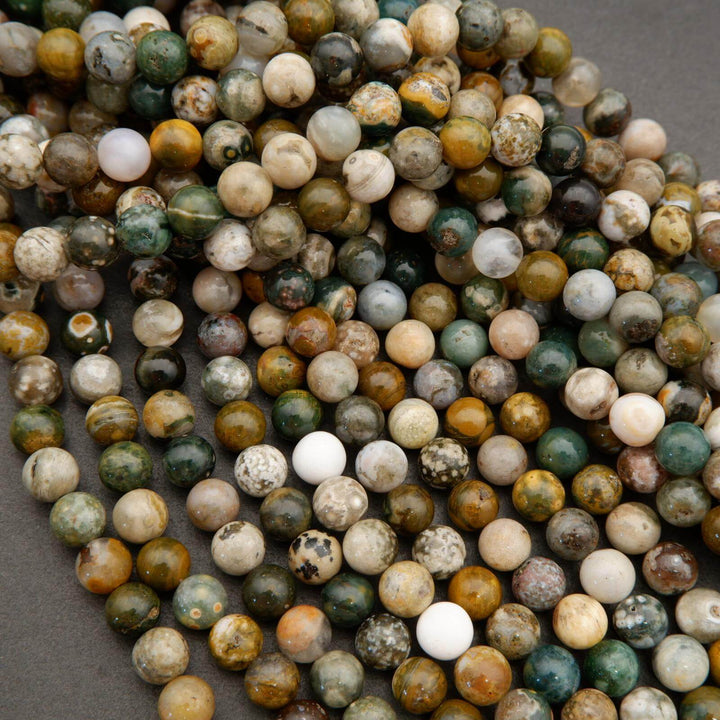 Kambaby Ocean Jasper · Smooth · Round ·  6mm, 8mm, Tejas Beads, Beads