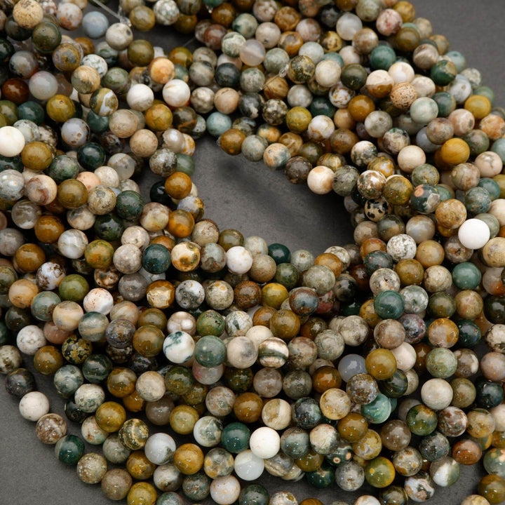 Kambaby Ocean Jasper · Smooth · Round ·  6mm, 8mm, Tejas Beads, Beads